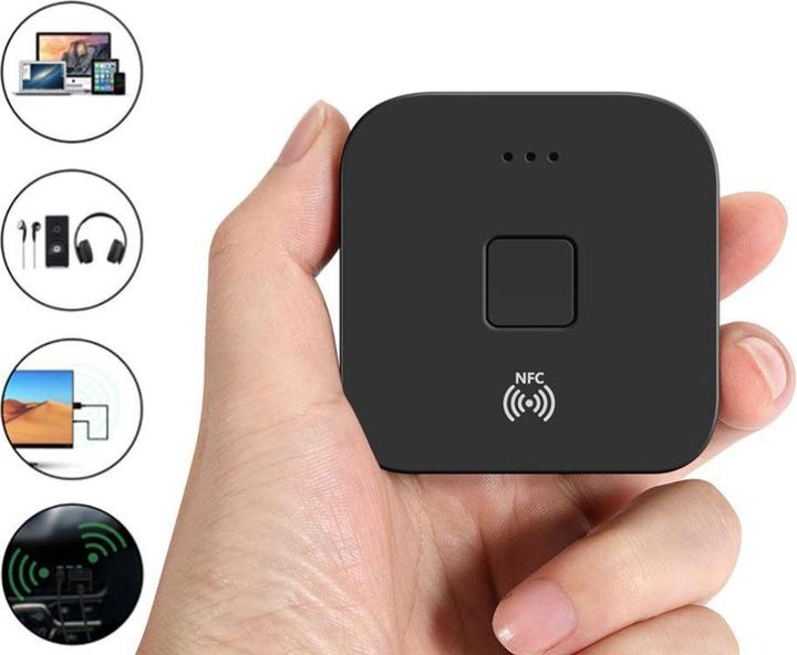 Produktbild Deltalabs 2in1 NFC Bluetooth 5.0 HD Audio Receiver mit 3.5mm Klinke / Cinch - Schwarz (Sender & Empfänger)
