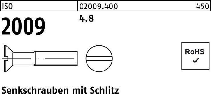 Image du produit Vis à tête fraisée ISO 2009 avec fente M 6 x 45 4.8 (500 Vis par pièce)