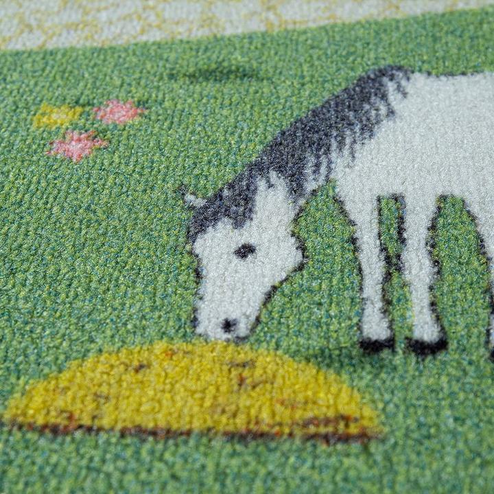 Immagine prodotto Paco Home Spielteppich Strassen-Motiv Pferde (200 x 290 cm)
