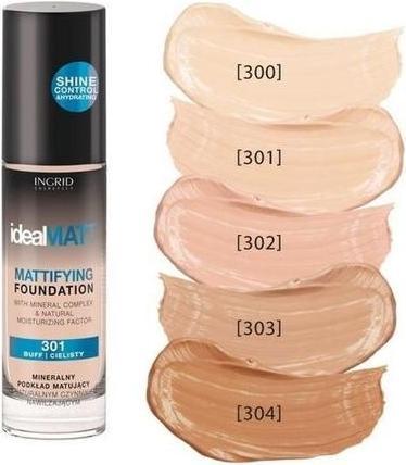 Produktbild Ingrid Cosmetics INGRID Ideal Matt Mattifying Foundation mineralny podkład matujący 303 Dark Natural 30ml (303 Dark Natural)