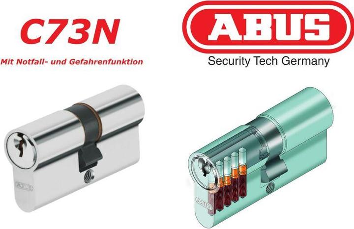 Produktbild Abus Profildoppelzylinder C 73 N 35/55 mm Not- und Gefahrenfunktion beidseitig Anzahl Schlüssel 3 vers... (Profildoppelzylinder)
