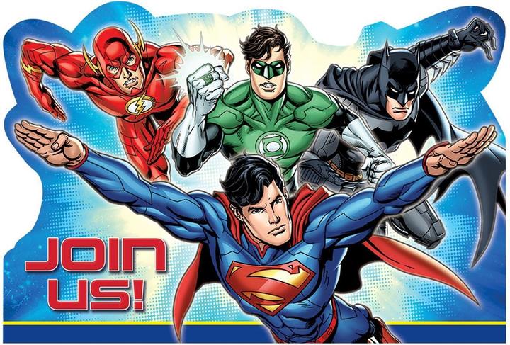 Actual product image Justice League Invitations Set (Pack of 32) (32 pcs.)