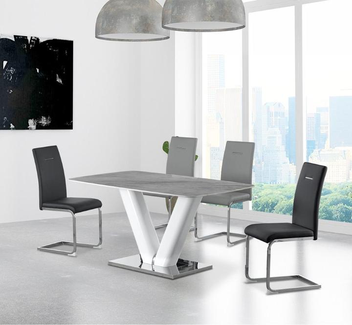 Produktbild Home123 BLOOM Tisch (grau + weiss)