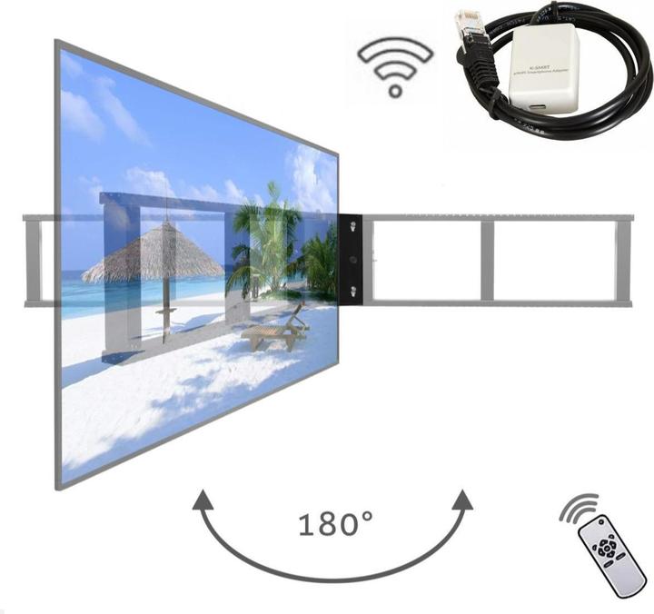 Produktbild MonLines mySwing MSM12 elektrischer TV Wandhalter mit WLAN Adapter bis 75 Zoll (Wand, 75", 40 kg)