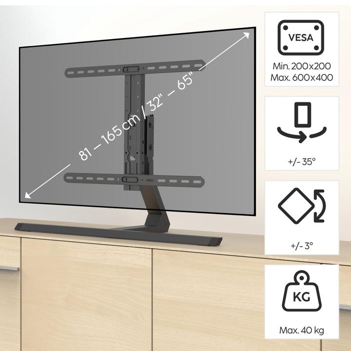 Actual product image Hama TV stand (Universal, 64.96", 40 kg)
