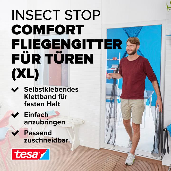 Image du produit tesa Moustiquaire COMFORT pour fenêtres, avec bande Velcro, autocollante, sans perçage (65 x 250 cm)