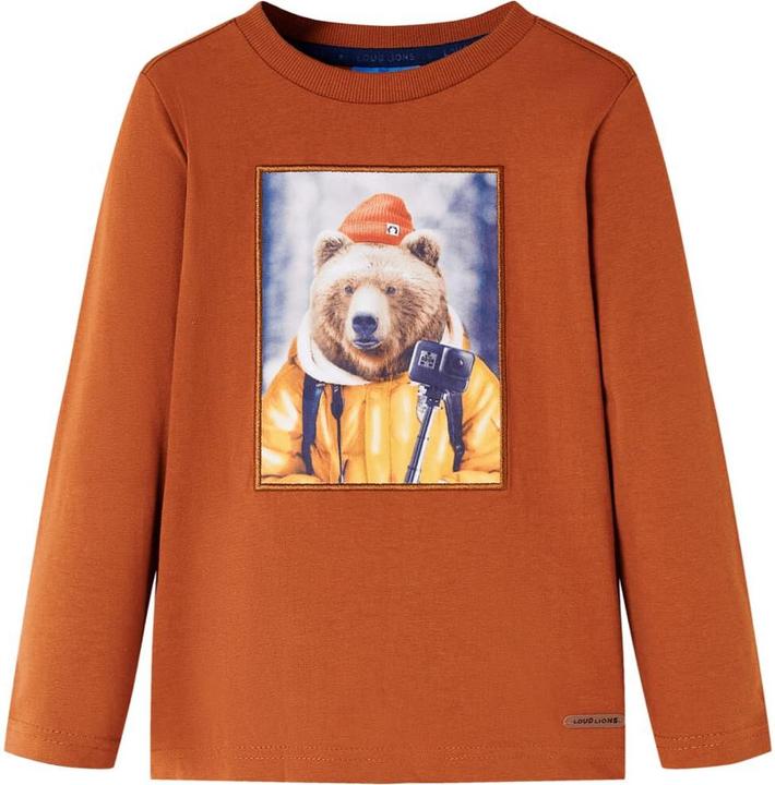 VidaXL Kinder-Langarmshirt Dunkelorange 116,Material: 100 (116)