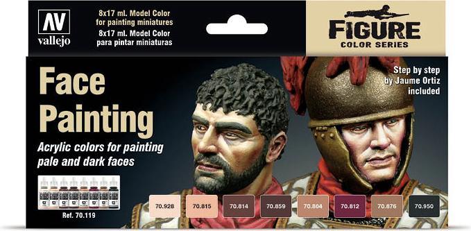 Actual product image Vallejo 70.119 (Red-Grey, light pink, Beige, Sand yellow (matt), Violet, Black/Red, Skin colors, Signal black (silk matt), 17 ml)