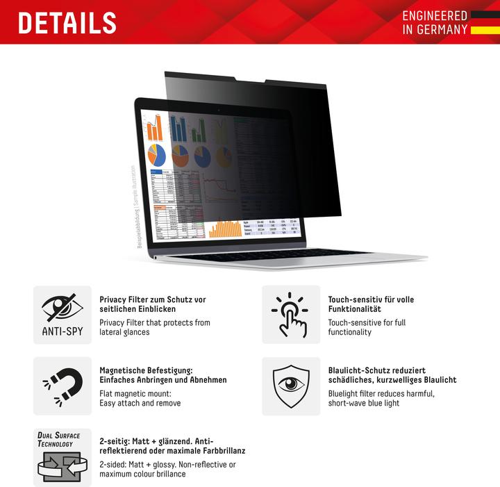 Actual product image Displex Privacy Safe, Laptop Blickschutzfilter (14", 16 : 10)