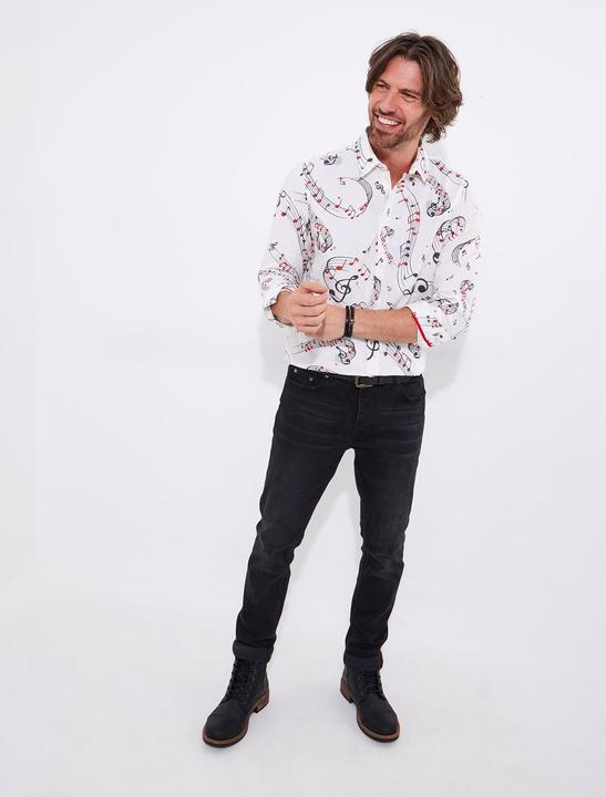 Actual product image Joe Browns Music Note Print Long Sleeve Shirt (XL)