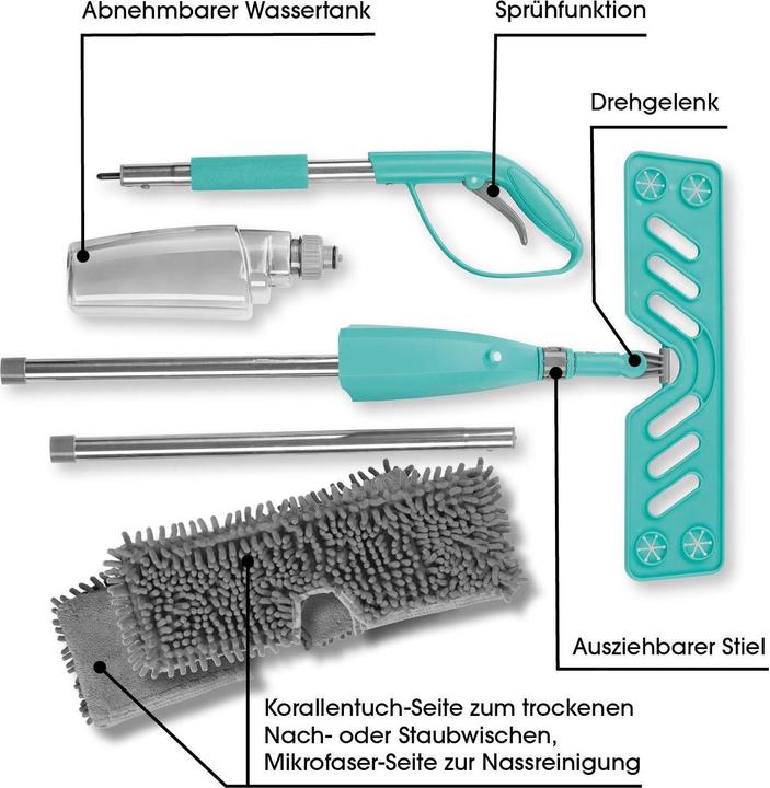 Actual product image CleanMaxx Floor Mop Set Spray Mop Set of 3 (3 pcs.)