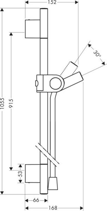 Produktbild hansgrohe Brausestange AXOR UNO 900mm brushed bronze