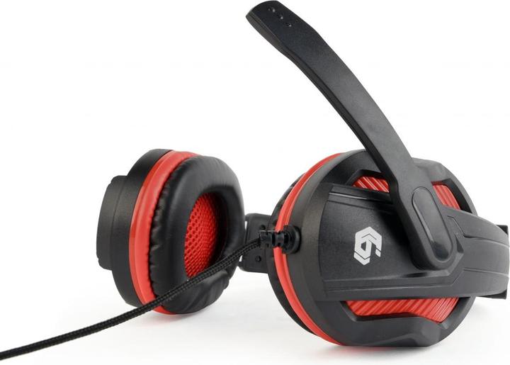 Actual product image Gembird GHS-03 Gaming headset with volume control, matte black/red (Cable)