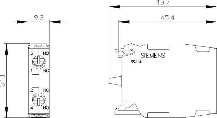Produktbild Siemens Contact Block 1NO+1NC front plate mount