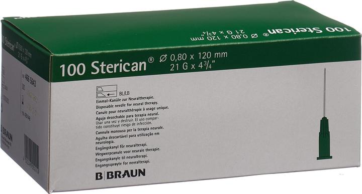 B.Braun Nadel 21G 0.80 x 120mm grün Luer, 100 Stück