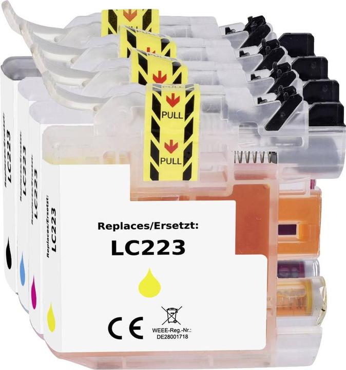 Produktbild Renkforce Tinte Kombi-Pack ersetzt Brother LC-223 (LC223VALBPDR) Kompatibel Sch (M, C, Y, BK)