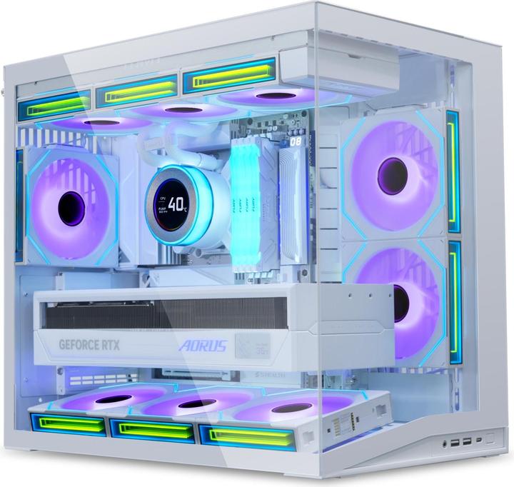 Immagine prodotto Lian-Li O11 Dynamic Mini V2 PC-Gehäuse, Mini-Gehäuse, ATX, Tempered Glass - weiss (mATX, ATX, Mini-ITX)