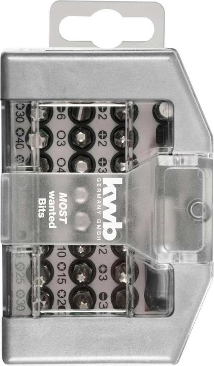 Immagine prodotto kwb Bit Box 32 -Piece con clip da cintura (400, 1/4", Gambo da 6/32, 1/2", 3/4", 3/8", 1/8, 5/16")
