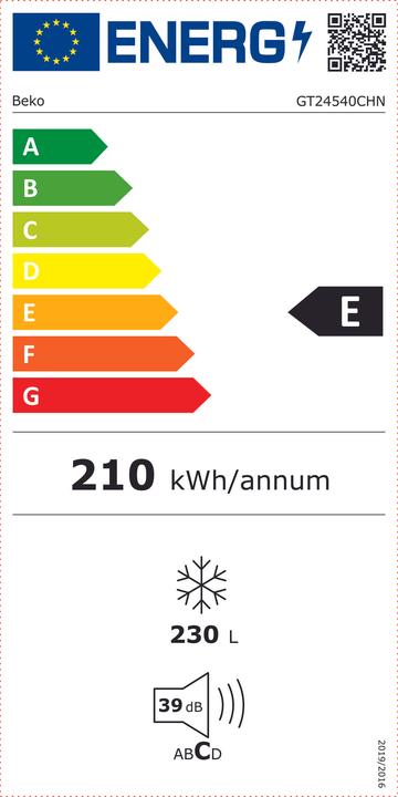 Energie-Label Beko GT24540CHN (Freistehend, 230 l)