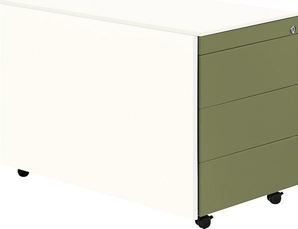 Image du produit Mauser Caisson à tiroirs sur roulettes, h x p 570 x 800 mm, plateau en acier, 3