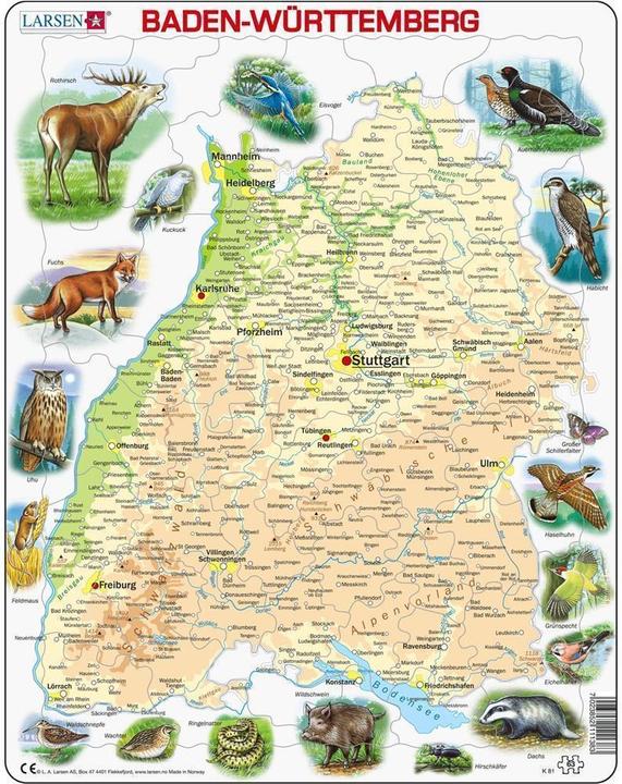 Produktbild Larsen Baden-Württemberg mit Tieren (63 Teile)