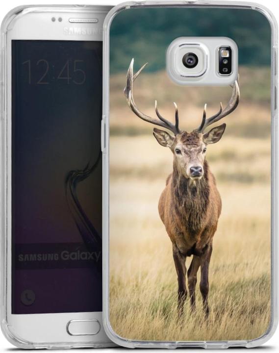 Produktbild DeinDesign Silikon Hülle für Samsung Galaxy S6 Edge Handyhülle Case Smartphone Schutzhülle Hirsch Wald Wiese (Samsung Galaxy S6 Edge)