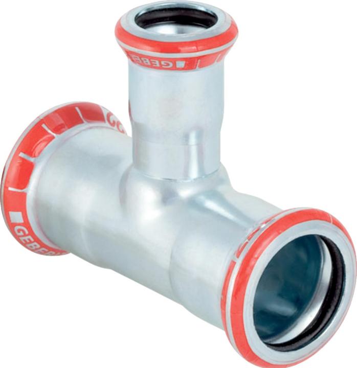 Produktbild Geberit Geb. Mapress FZ T-stk 15x12 - Mapress FZ T-stykke red. d15mm d1=12mm d2=15mm
