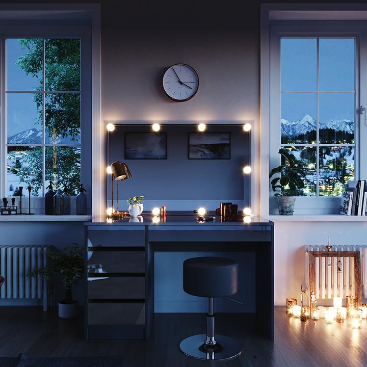 Actual product image Vicco Sherry with stool and lighting (55 x 75 x 120 cm)