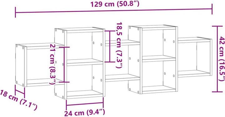 Actual product image VidaXL Wall shelf (129 x 18 x 42 cm)