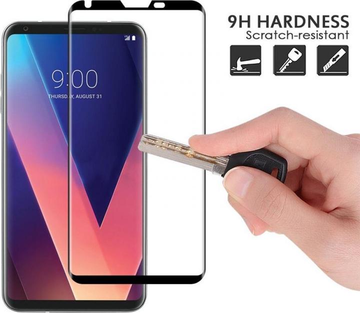 Actual product image Screenguard LG V30 Full Screen Protective Glass Film 2.5D 9H (1 Piece, LG V30)