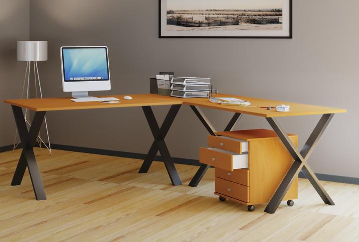 Immagine prodotto VCM Mobili per ufficio Scrivania angolare Lona Profondità 50 cm X Alu Nero (190 x 190 x 50 cm)