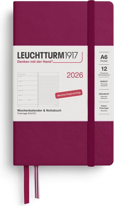 Leuchtturm1917 Leuchtturm 1w/S Pocket Hc P.Red (A6, Deutsch)