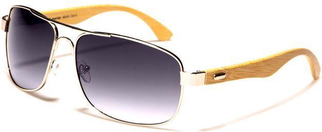 Superior Rechteckige Sonnenbrille mit Bambus