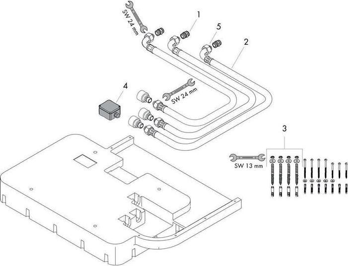 Actual product image hansgrohe HG basic body RAINDANCE RAINMAKER for overhead shower 680/460 3jet