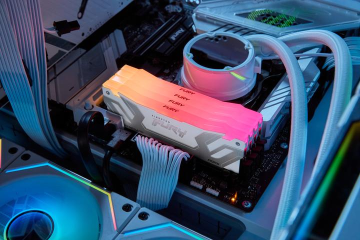 Image du produit Kingston 24GB 8800MT/s DDR5 CL42 CUDIMM FURY Renegade RGB White (1 x 24 Go, 8800 MHz, RAM DDR5, CU-DIMM)
