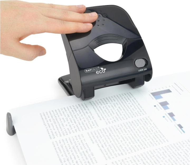 Immagine prodotto Rapesco X5-40ps ECO Less Effort 2-fold hole punch, con protezione antibatterica Germ-Savvy (nero)