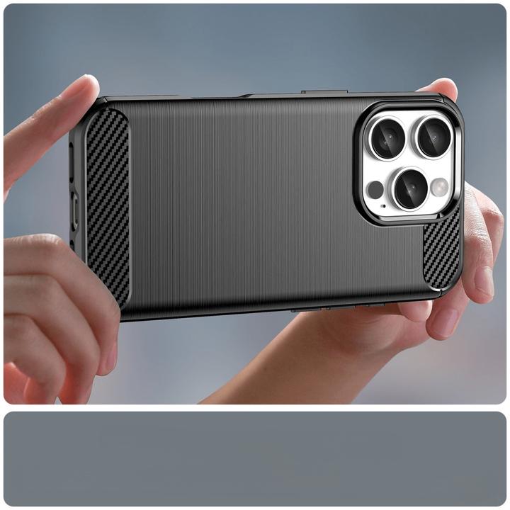 Actual product image Cover-Discount iPhone 16 Pro - Metal Carbon Look Case (Apple iPhone 16 Pro)