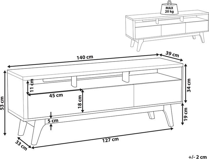 Actual product image Beliani Syracuse (140 x 39 x 53 cm)