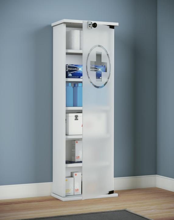 Image du produit VCM Armoire à pharmacie Gusal XXL verrouillable (31 x 18 x 92 cm)