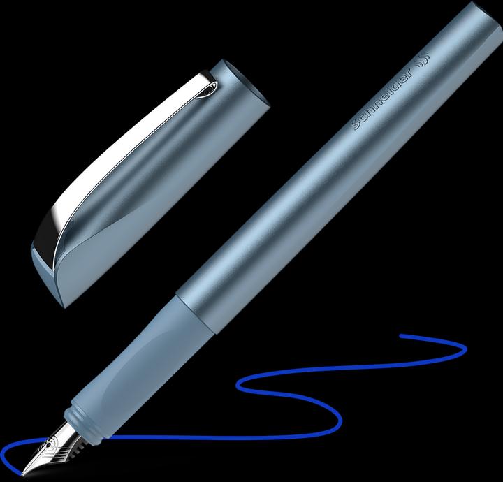 Produktbild Schneider 168623 Ceod Shiny Füller (Rechts- und Linkshänder, M-Feder, inkl. Tintenpatrone königsblau (Blau, Blue, 1 x)