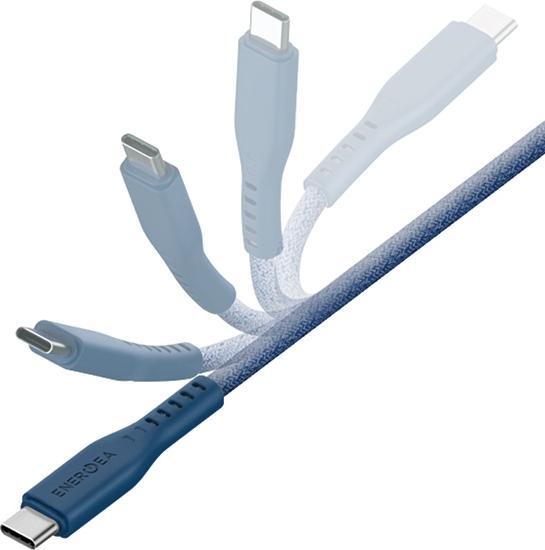 Actual product image Energea cable Flow USB-C - USB-C 1.5m niebieski/blue 240W 5A PD Fast Charge (1.50 m, USB 3.2 Gen 2, 240 W)