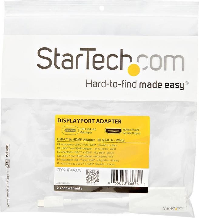 Immagine prodotto StarTech Adattatore da USB-C a HDMI - Convertitore da USB Tipo C a HDMI per computer con USB - 4K 60Hz - (HDMI, 15 cm)
