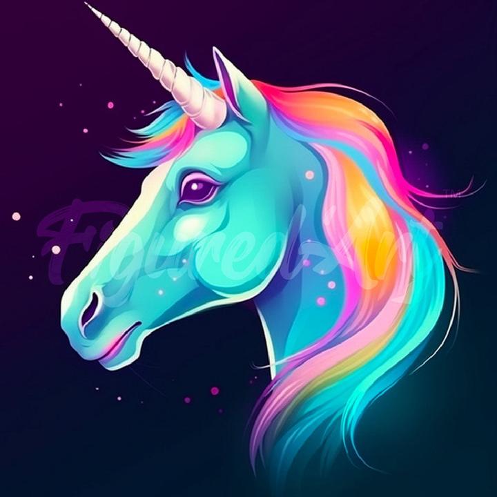 Produktbild Figured'Art Mini Diamond Paintig mit Rahmen - Neon-Einhorn