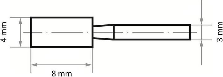 Produktbild Schleifstift Edelkorund Form ZY Zylinder DIN 69170 4 x 8 mm (80)