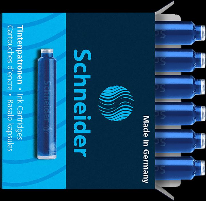 Produktbild Schneider Standard-Tintenpatronen, passend in u.v.a., königsblau, 6er (Tintenfass, Blau)