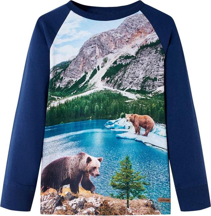 VidaXL Kinder-Langarmshirt Marineblau 116,Material: 100 (116)