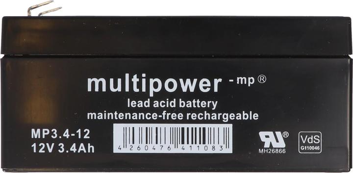 Actual product image Multipower MP3.4-12 12 Volt 3400 mAh Akku CT3,2-12 CT3.2-12 (12 V, 3.40 Ah)
