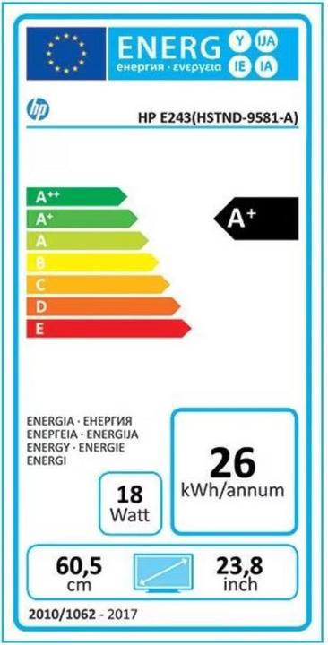 Label énergétique HP EliteDisplay E243m (1920 x 1080 pixels, 24")