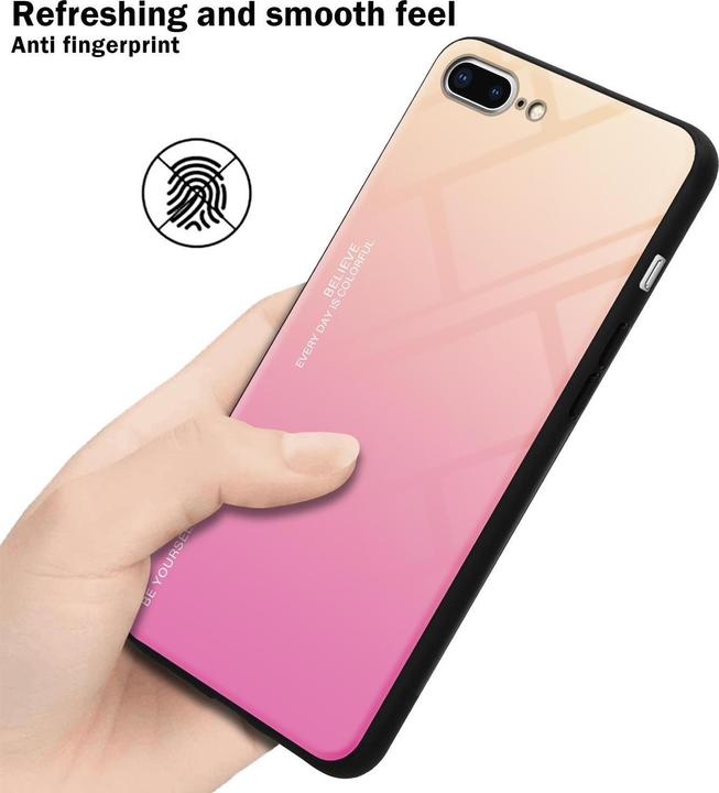 Produktbild Cadorabo TPU 2 Farben Glas Cover (Apple iPhone 7 Plus, Apple iPhone 8 Plus, Apple iPhone 7s Plus)