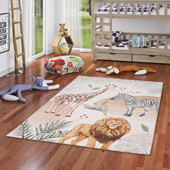 Produktbild Pergamon Kinder Teppich Maui Kids Giraffe Zebra Löwe (140 x 200 cm)